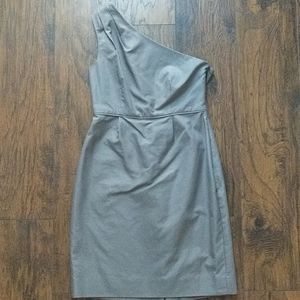 J. Crew Gray One Shoulder Dress